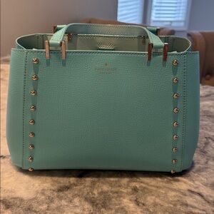 Kate Spade Light Blue Satchel with gold Accents. NWOT